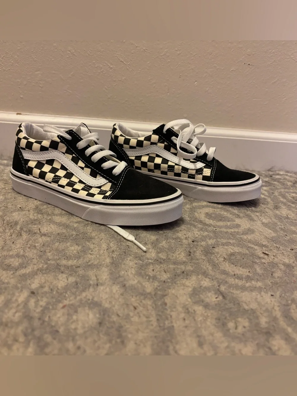 Vans Kids Black and White Checkerboard Old Skool Sneakers